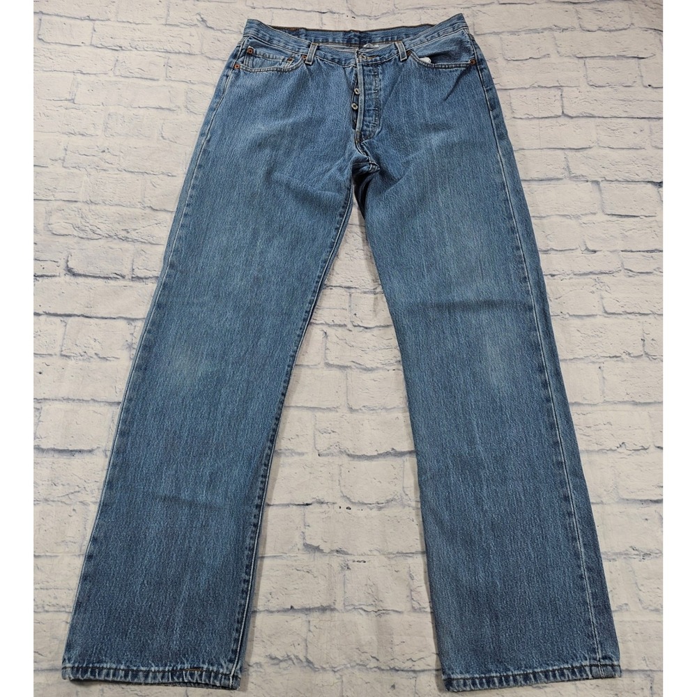 Levis 501 Jeans Mens 36x36 Blue Straight Leg Button Fly Denim Vintage Y2k